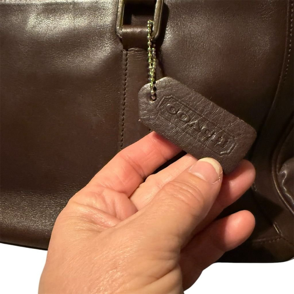 Coach Women's Brown Leather Satchel Bag with Interior Pockets - Picture 8 of 8